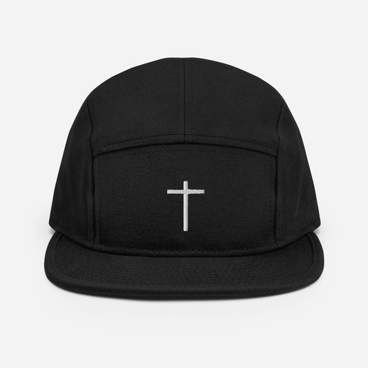 Embroidered Cross 5 Panel Camper Hat