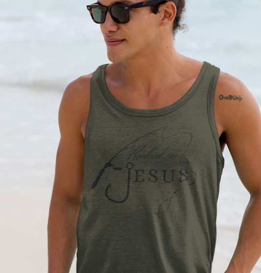 "Hooked on Jesus" Men’s Premium Tank Top