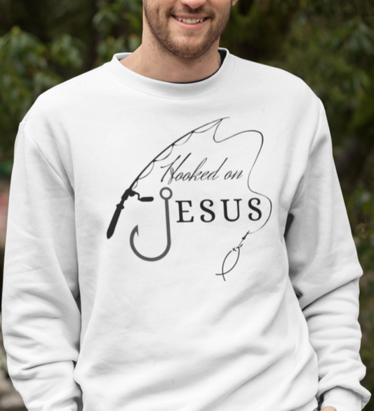 "Hooked on Jesus" Premium Unisex Sweatshirt