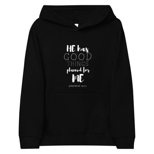 "He has good things planned for me" Youth Hoodie