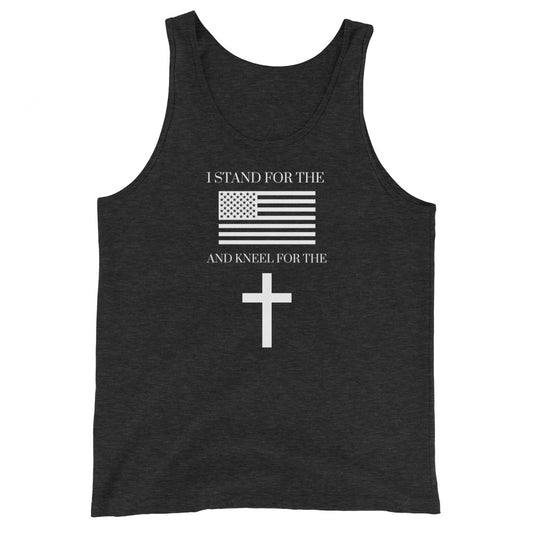 "I stand for the flag and kneel for the cross" Unisex Tank Top