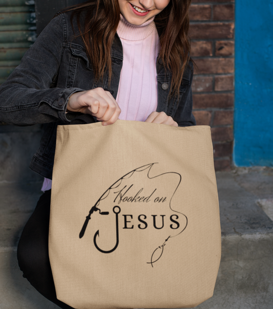 "Hooked on Jesus" Organic Tote Bag