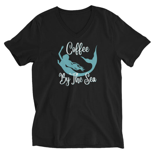 Coffee By The Sea Unisex Short Sleeve V-Neck T-Shirt